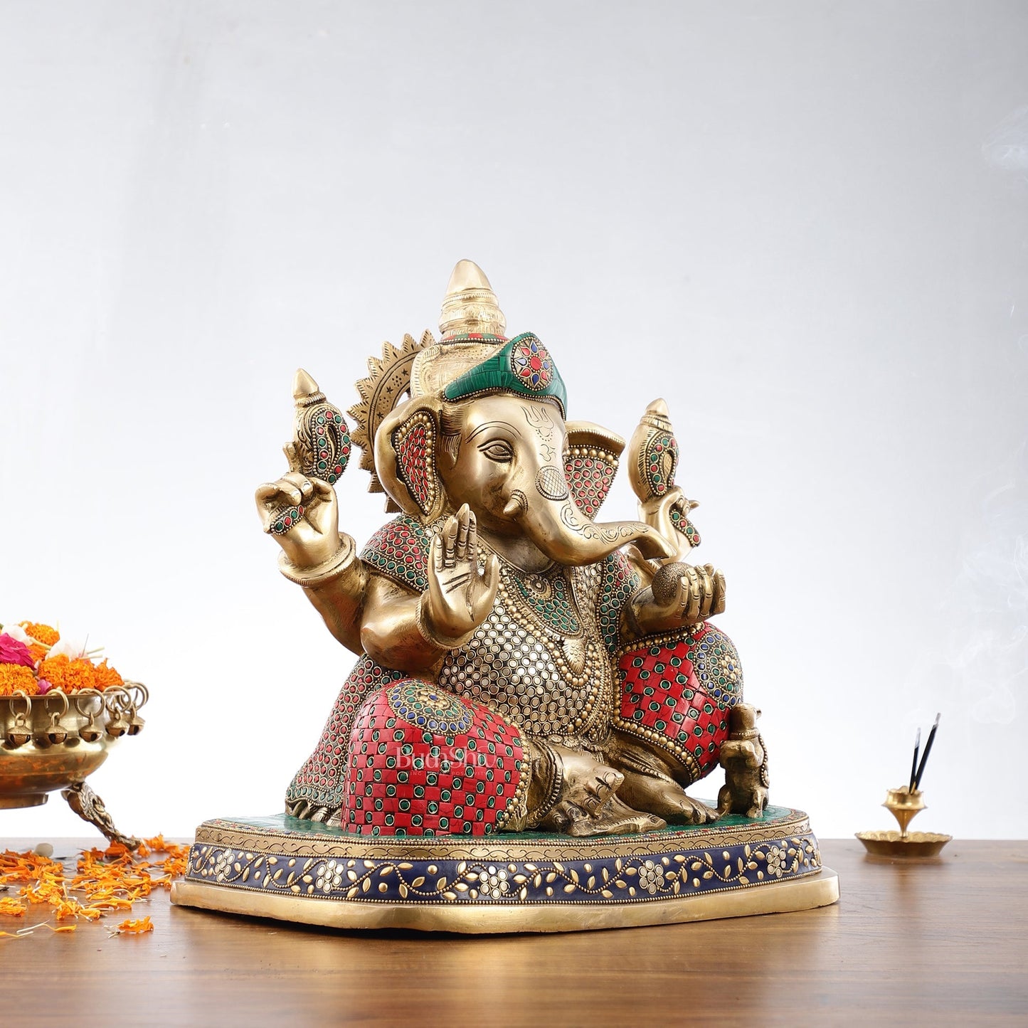 Pure Brass Handcrafted Lord Ganesha Statue - 16 inch