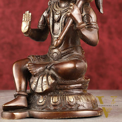 Pure Brass Handcrafted lord Hanuman Idol - 8" antique chola