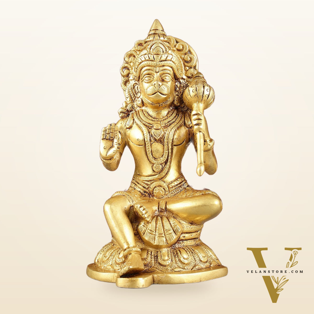 Pure Brass Handcrafted lord Hanuman Idol - 8"