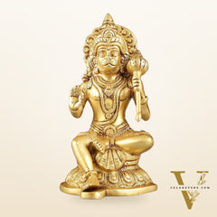 Pure Brass Handcrafted lord Hanuman Idol - 8"