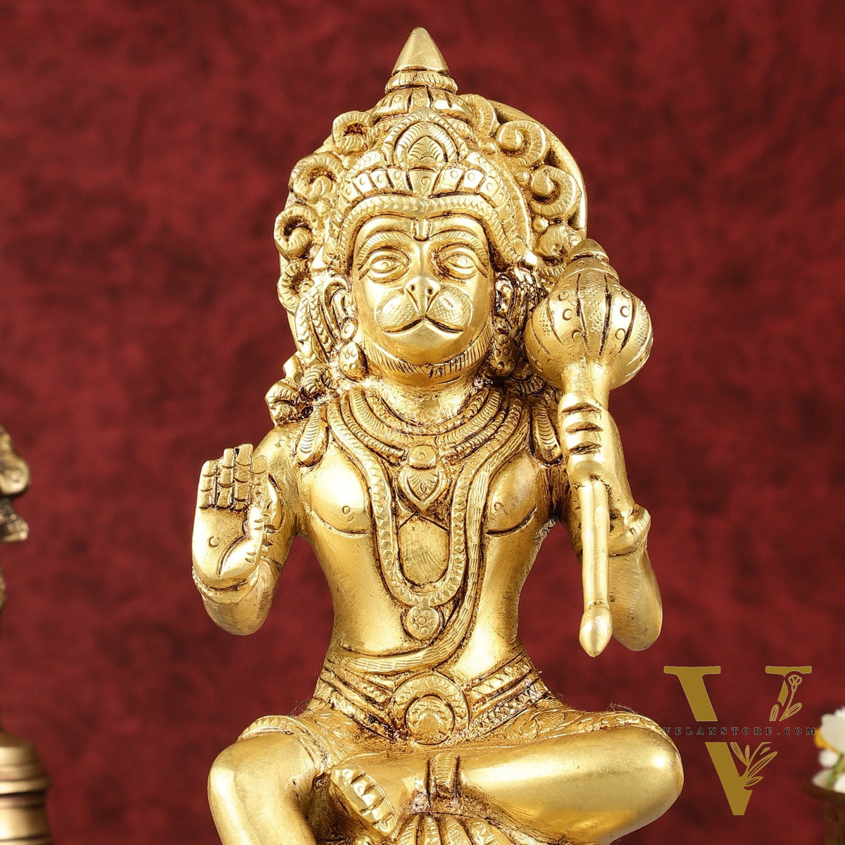 Pure Brass Handcrafted lord Hanuman Idol - 8"