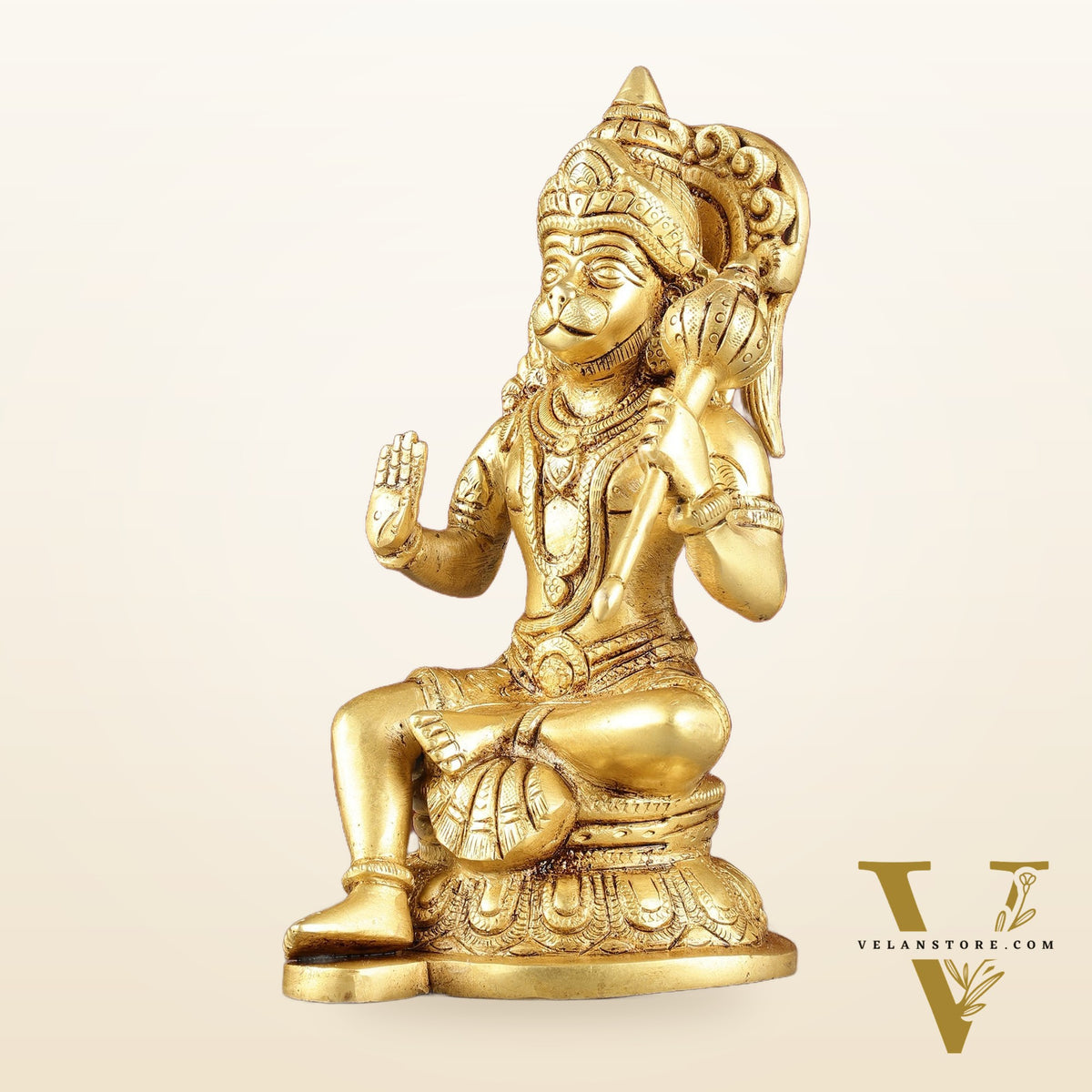 Pure Brass Handcrafted lord Hanuman Idol - 8"