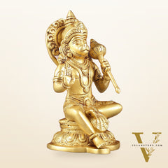 Pure Brass Handcrafted lord Hanuman Idol - 8"