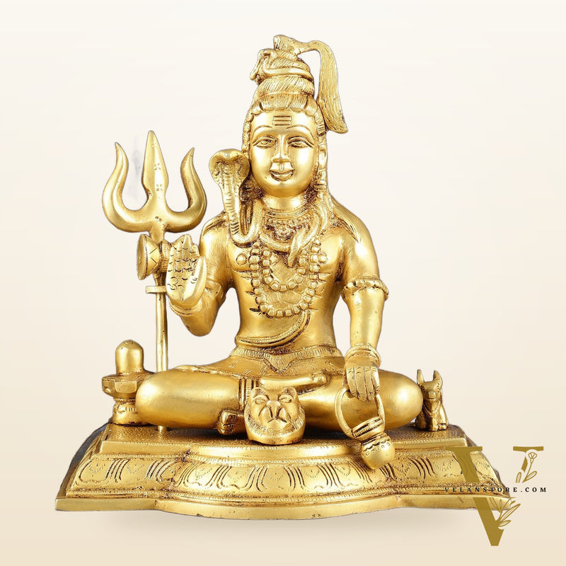 Pure Brass Handcrafted Lord Shiva Statue - 10.5"