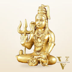 Pure Brass Handcrafted Lord Shiva Statue - 10.5"
