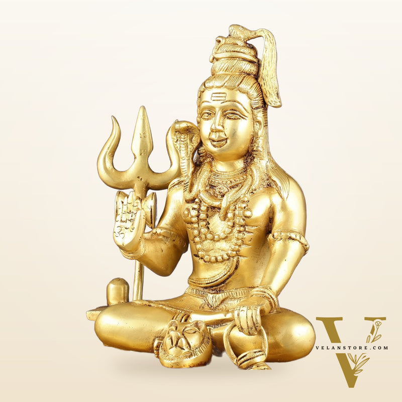 Pure Brass Handcrafted Lord Shiva Statue - 10.5"