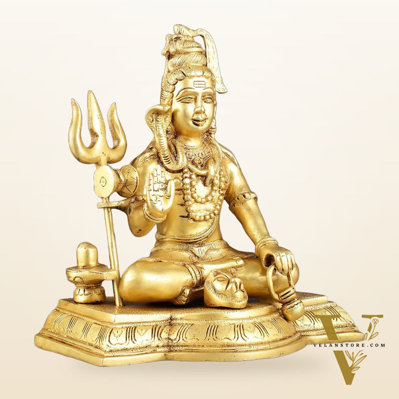 Pure Brass Handcrafted Lord Shiva Statue - 10.5"