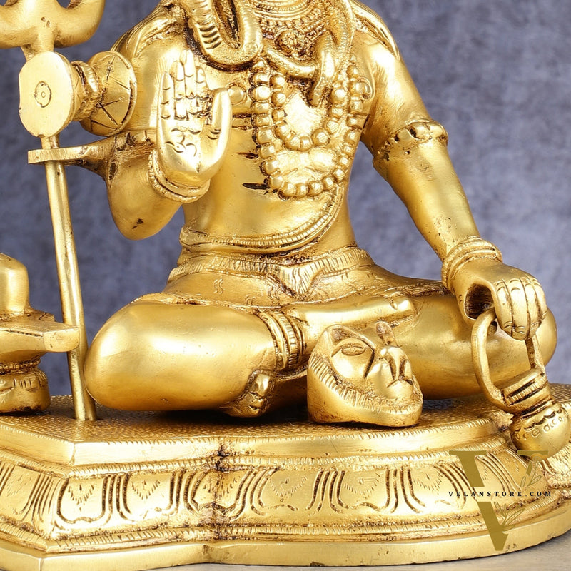 Pure Brass Handcrafted Lord Shiva Statue - 10.5"