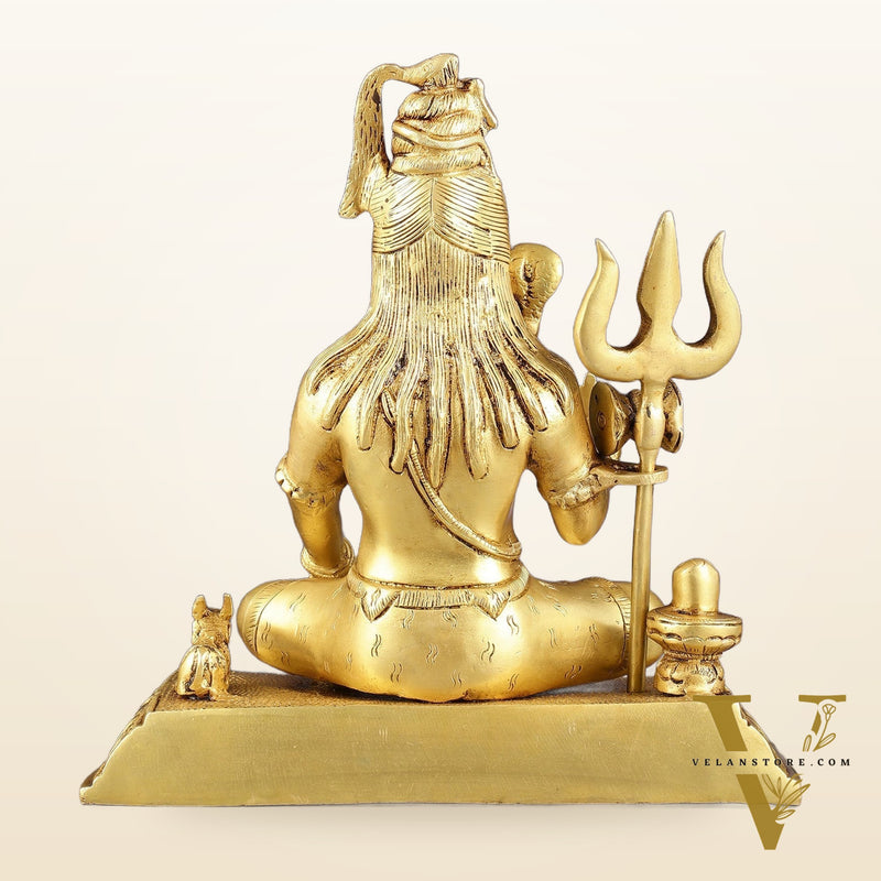 Pure Brass Handcrafted Lord Shiva Statue - 10.5"