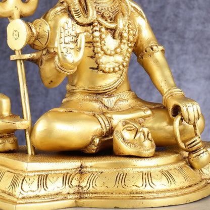 Pure Brass Handcrafted Lord Shiva Statue - 10.5"