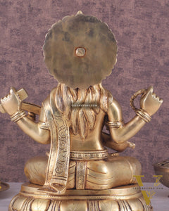Pure Brass Handcrafted saraswati idol 13.5"