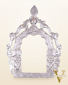 Pure Brass Handcrafted Silver-Plated Prabhavali – 13.5" x 10" | Elegant Wall Hanging