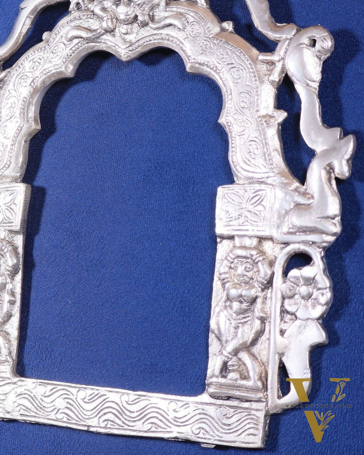 Pure Brass Handcrafted Silver-Plated Prabhavali – 13.5" x 10" | Elegant Wall Hanging