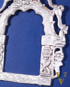 Pure Brass Handcrafted Silver-Plated Prabhavali – 13.5" x 10" | Elegant Wall Hanging