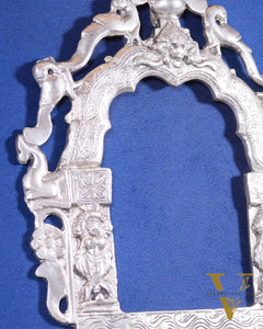 Pure Brass Handcrafted Silver-Plated Prabhavali – 13.5" x 10" | Elegant Wall Hanging