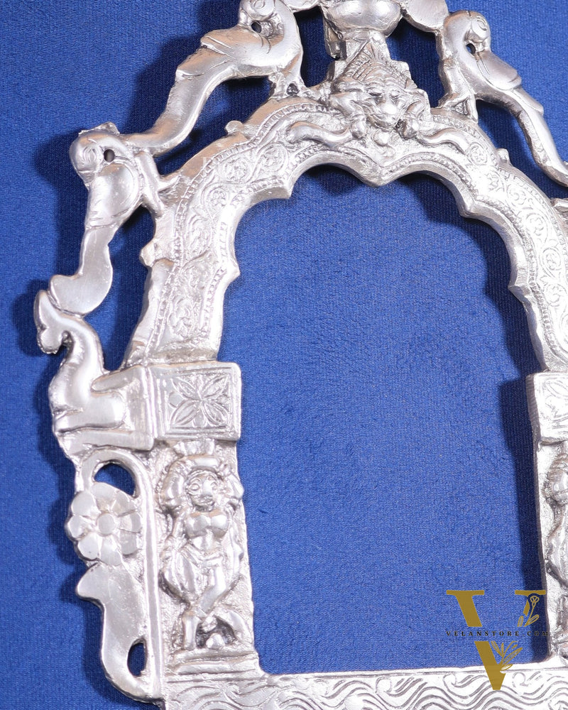Pure Brass Handcrafted Silver-Plated Prabhavali – 13.5" x 10" | Elegant Wall Hanging