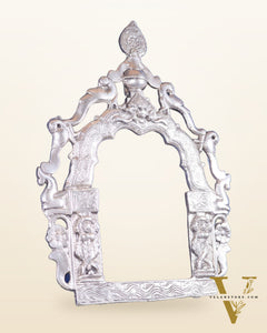 Pure Brass Handcrafted Silver-Plated Prabhavali – 13.5" x 10" | Elegant Wall Hanging