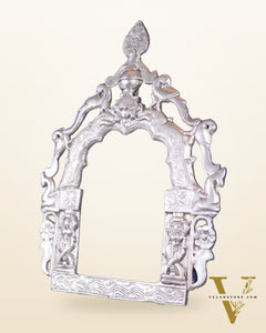 Pure Brass Handcrafted Silver-Plated Prabhavali – 13.5" x 10" | Elegant Wall Hanging