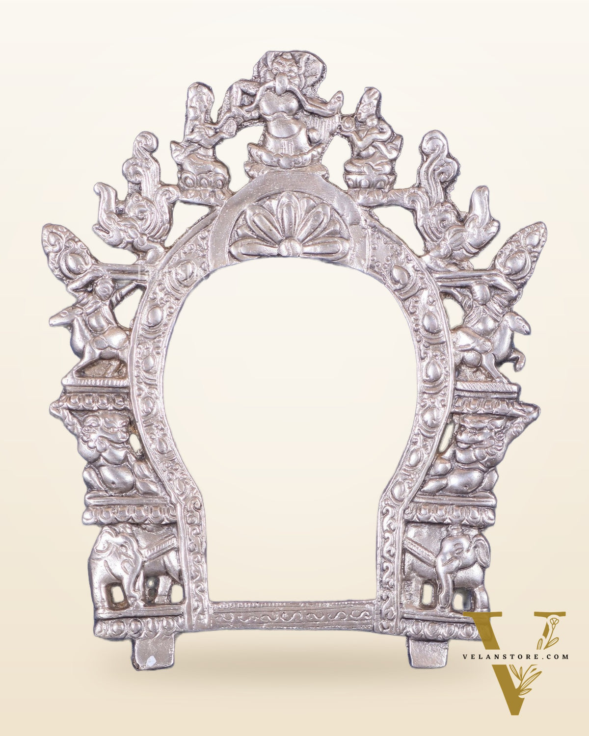 Pure Brass Handcrafted Silver-Plated Prabhavali wall hanging