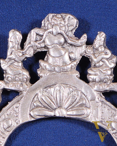 Pure Brass Handcrafted Silver-Plated Prabhavali wall hanging