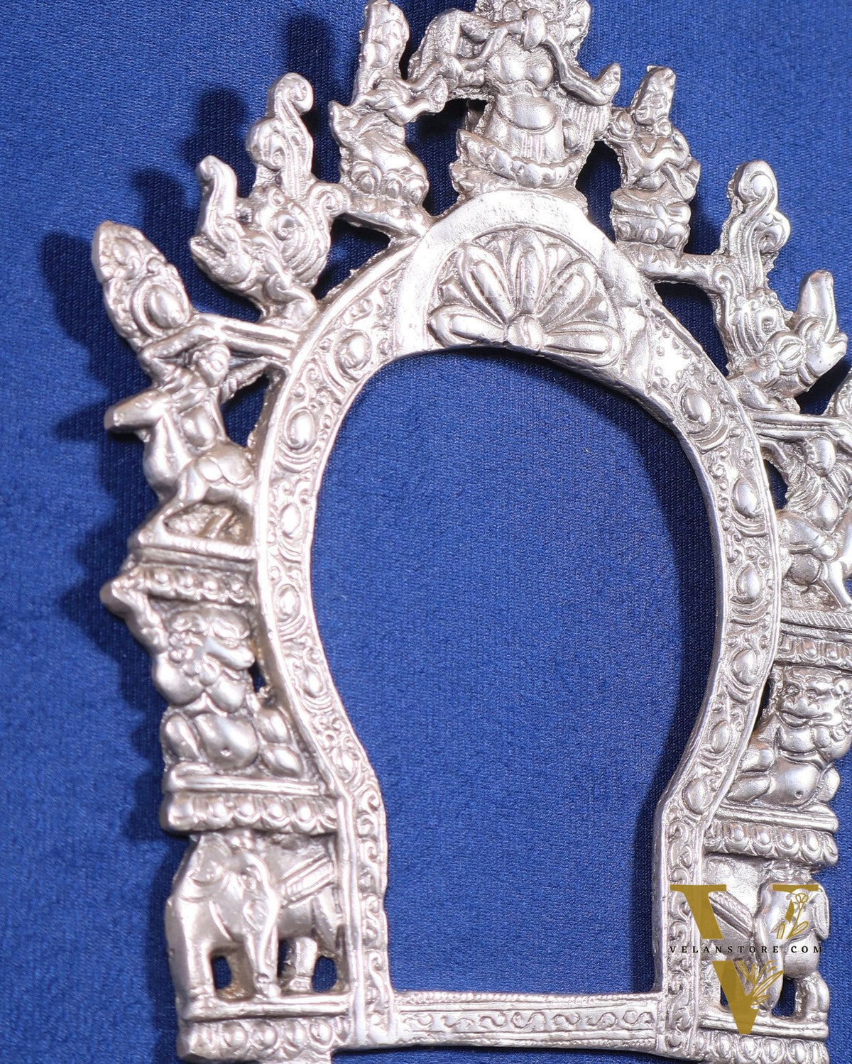 Pure Brass Handcrafted Silver-Plated Prabhavali wall hanging