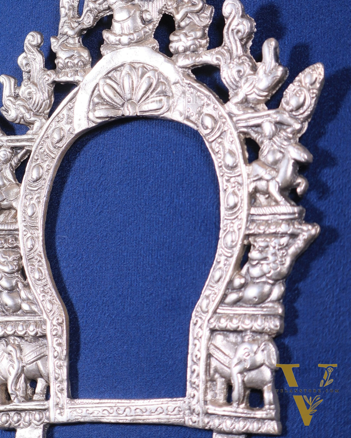 Pure Brass Handcrafted Silver-Plated Prabhavali wall hanging