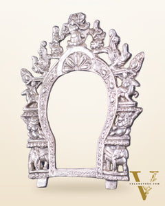 Pure Brass Handcrafted Silver-Plated Prabhavali wall hanging