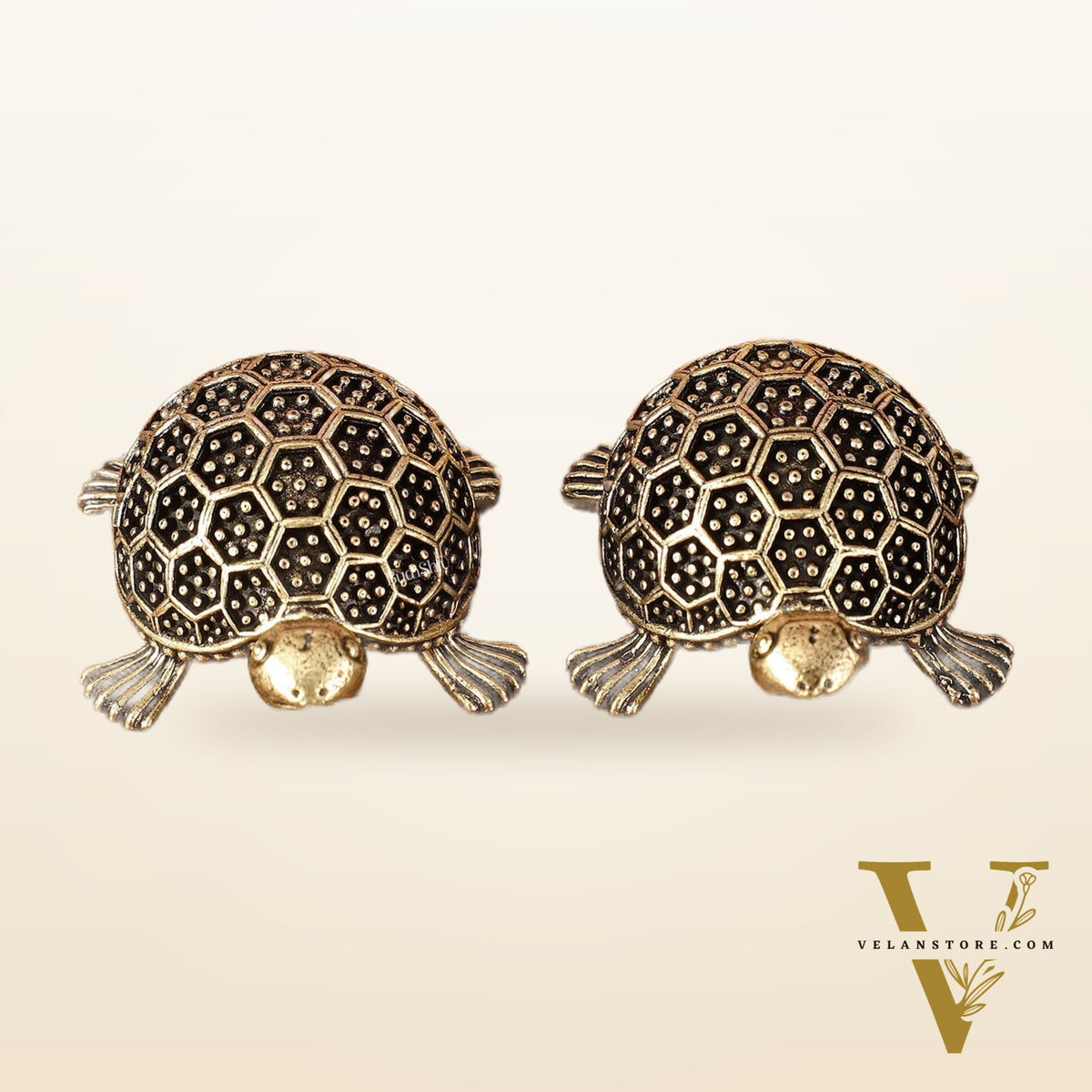Pure Brass Handcrafted Vastu Feng Shui Tortoise Pair | Intricately Carved
