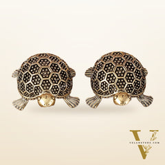 Pure Brass Handcrafted Vastu Feng Shui Tortoise Pair | Intricately Carved