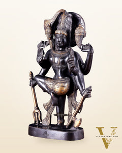 Pure Brass Handcrafted veer bhadra swamy Lord Shiva with 6 Arms - 13 inch