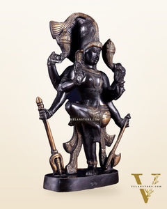 Pure Brass Handcrafted veer bhadra swamy Lord Shiva with 6 Arms - 13 inch