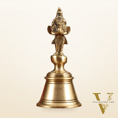 Pure Brass Hanuman and Garuda Handbell - 6.5 in Height