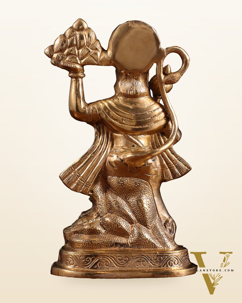 Pure Brass Hanuman Carrying Sanjeevani Mountain idol | 9 Inch Height