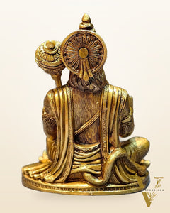 Pure Brass Hanuman Idol blessing 7 inch