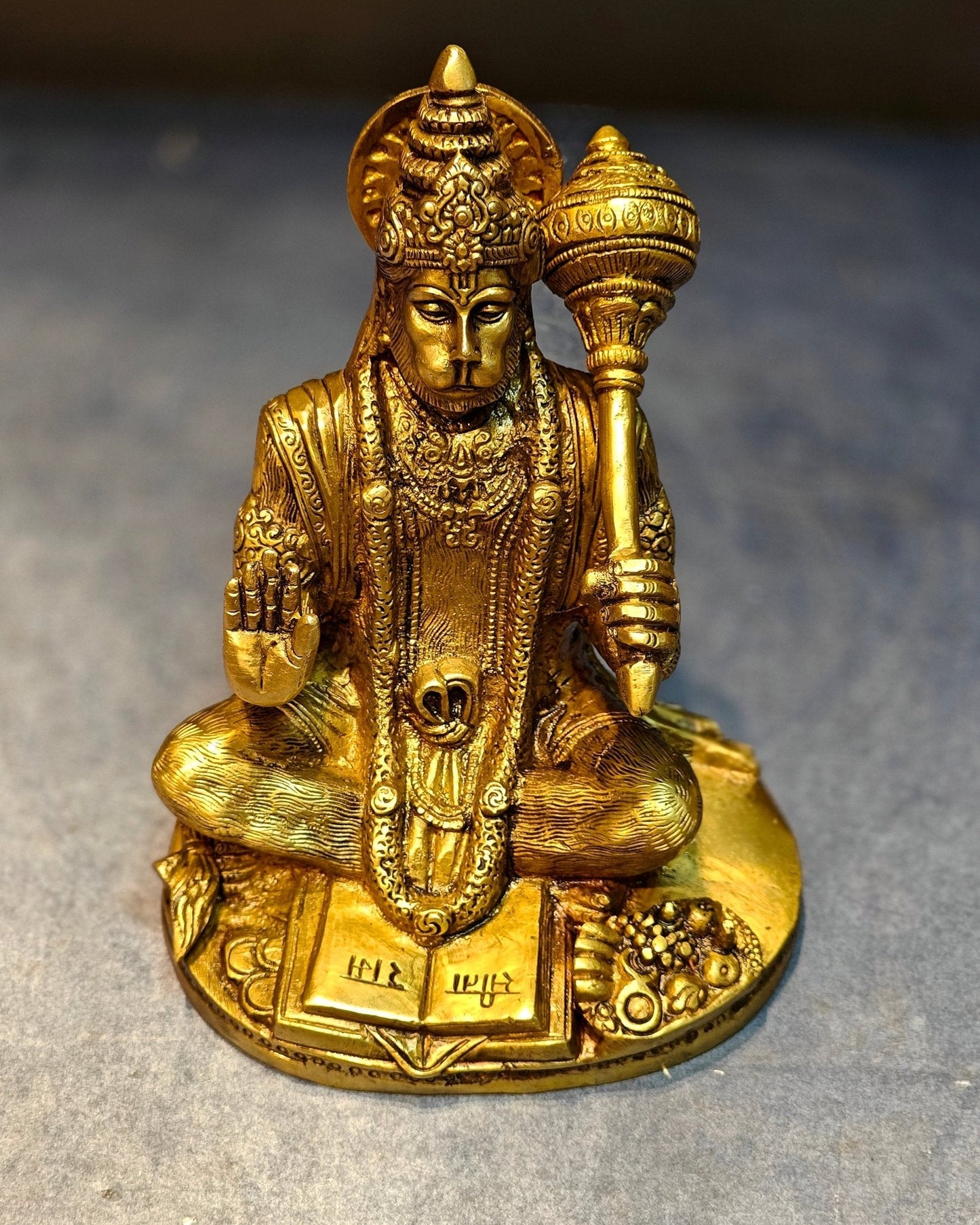 Pure Brass Hanuman Idol blessing 7 inch
