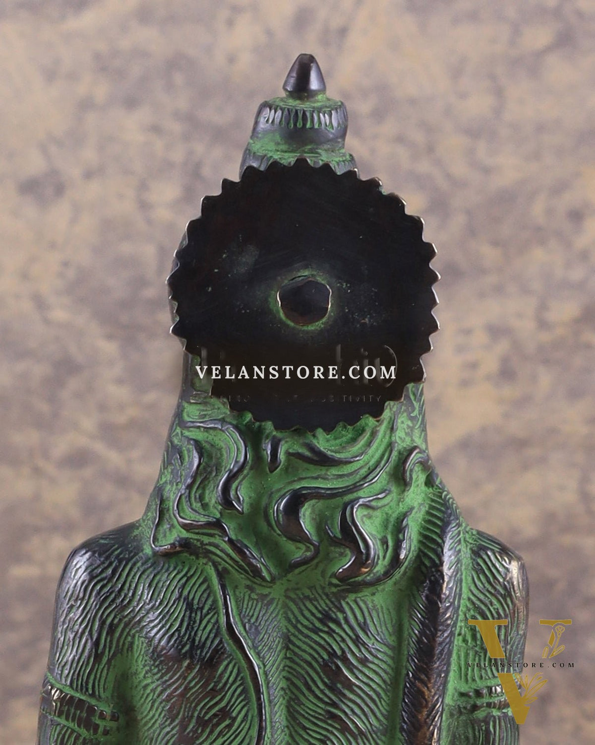 Pure Brass Hanuman Statue | black and green 7 inch