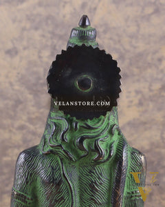 Pure Brass Hanuman Statue | black and green 7 inch