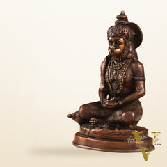 Pure Brass Hanuman Statue | Brown Finish 7 inch