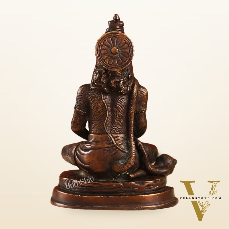 Pure Brass Hanuman Statue | Brown Finish 7 inch