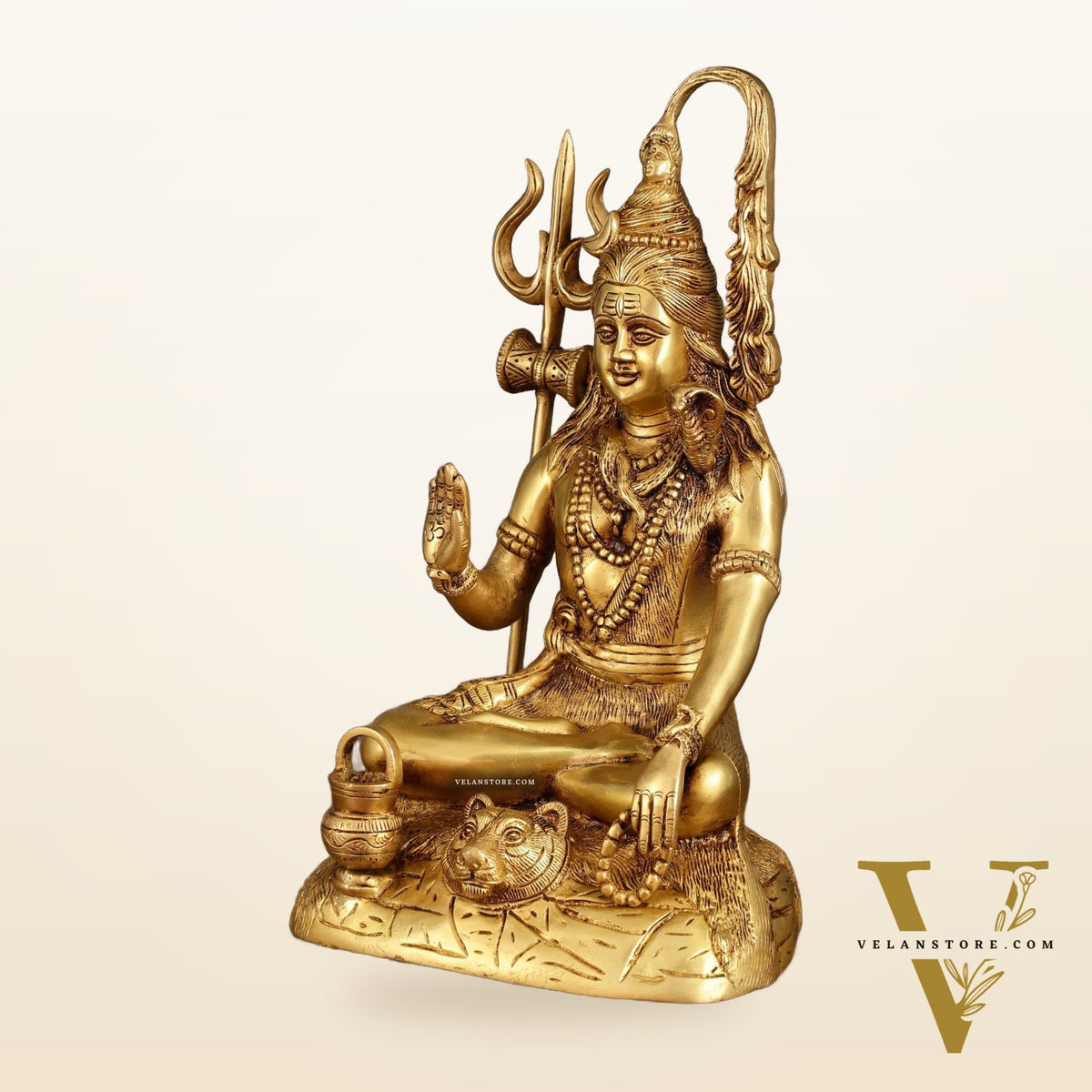 Pure Brass Highly Detailed Lord Shiva Statue | 14 Inch