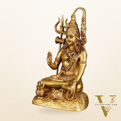 Pure Brass Highly Detailed Lord Shiva Statue | 14 Inch