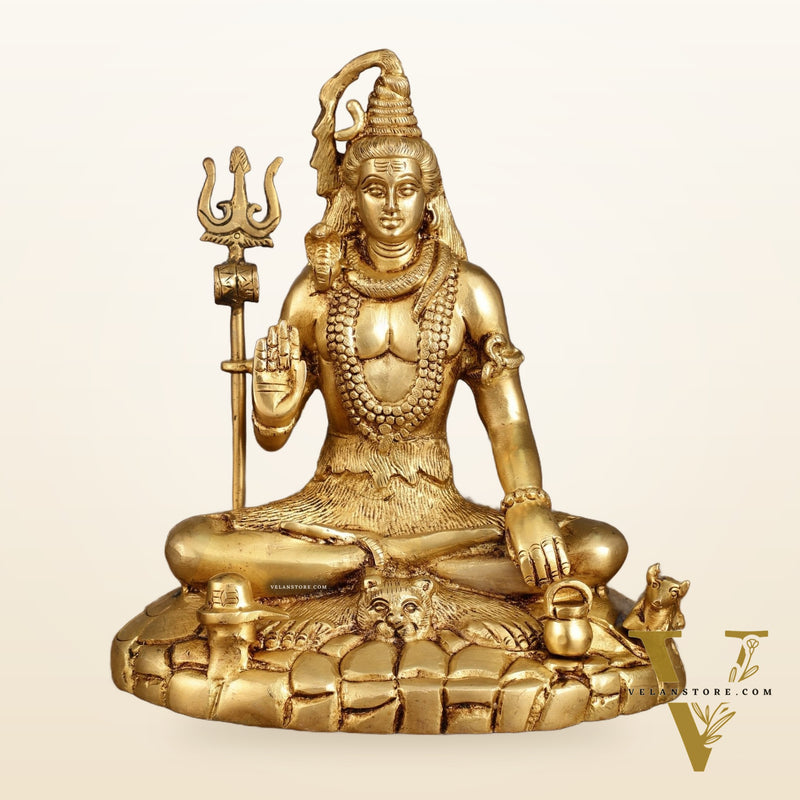 Pure Brass Highly Detailed Lord Shiva Statue | 9 Inch