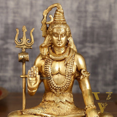 Pure Brass Highly Detailed Lord Shiva Statue | 9 Inch