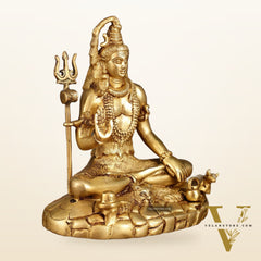 Pure Brass Highly Detailed Lord Shiva Statue | 9 Inch
