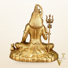 Pure Brass Highly Detailed Lord Shiva Statue | 9 Inch