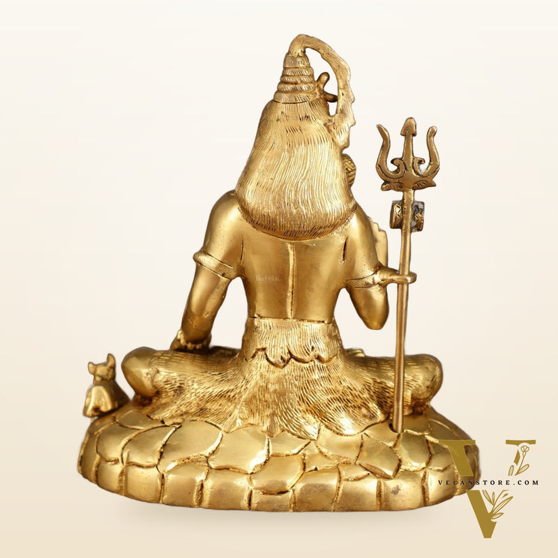 Pure Brass Highly Detailed Lord Shiva Statue | 9 Inch