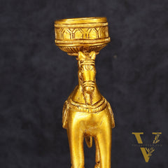 Pure Brass Horse Candle Holder 5.5"