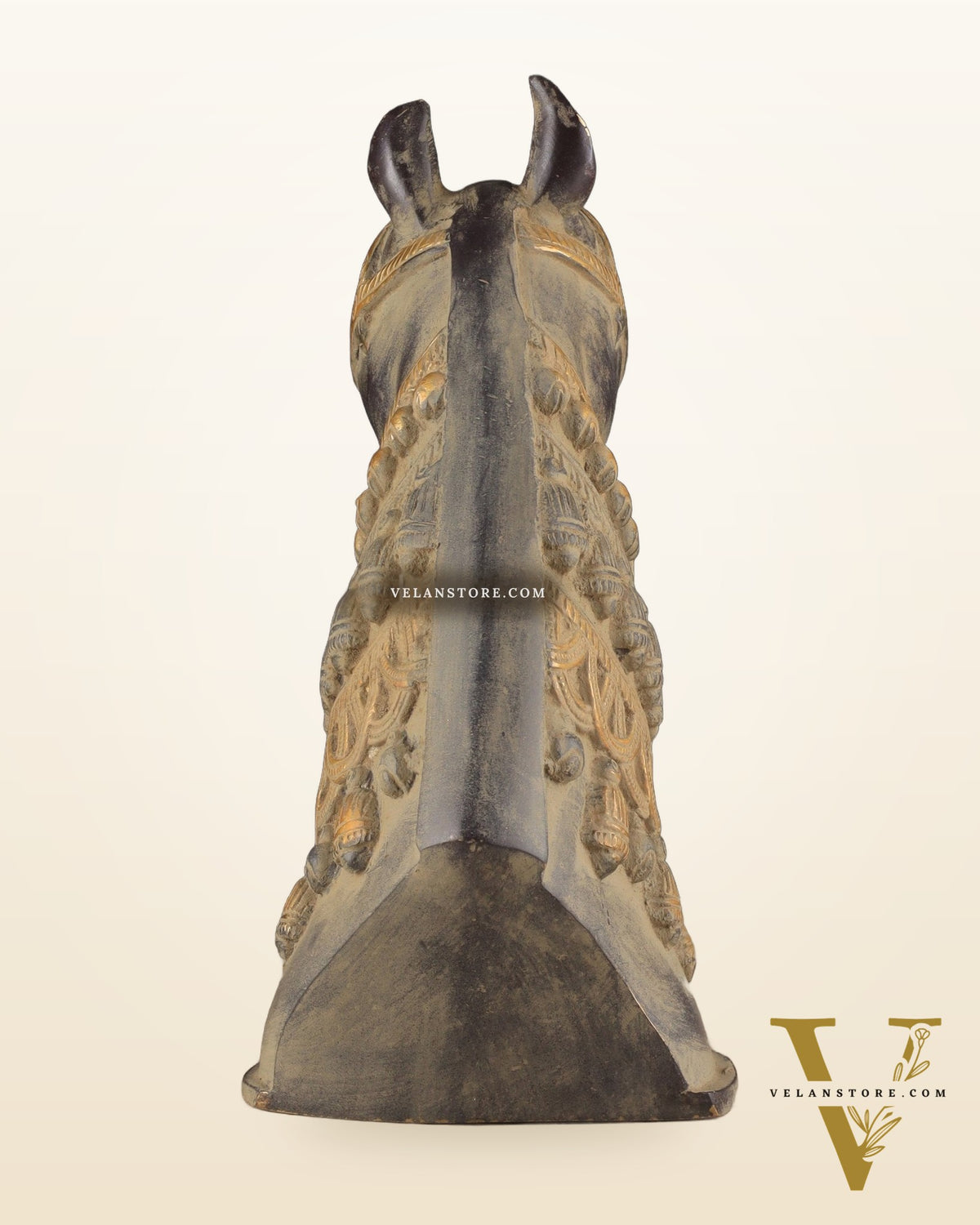 Pure Brass Horse Head Showpiece - Antique sand Tone | 11 Inch