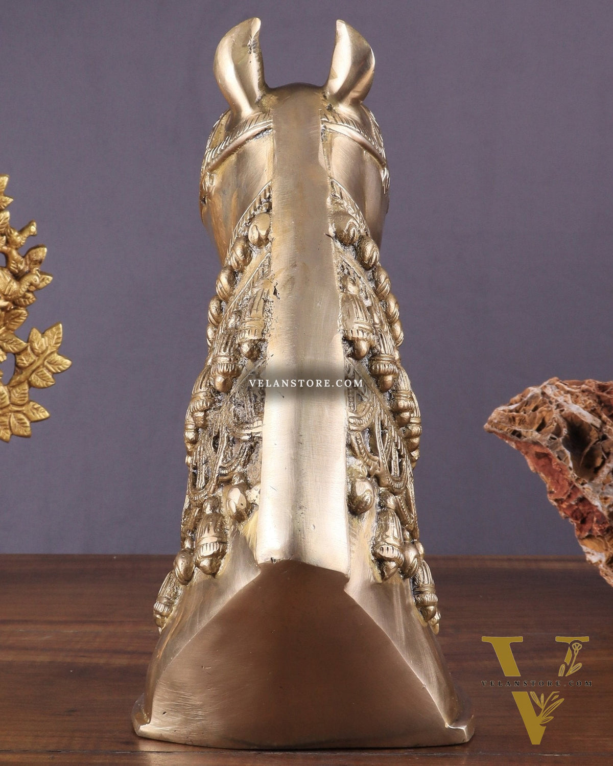 Pure Brass Horse Head Showpiece - Antique Tone | 11 Inch