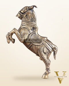 Pure Brass Horse with Front Legs Raised – Vastu Special Figurine 6"